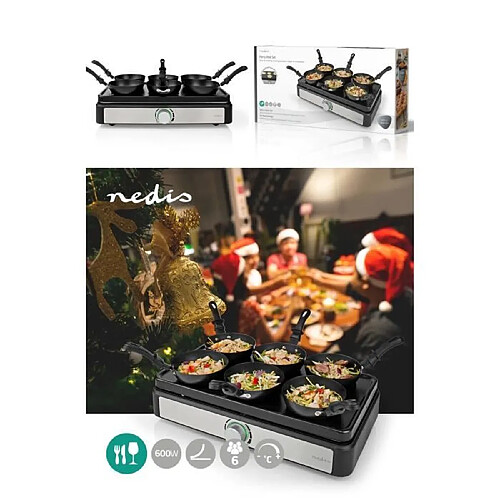 NEDIS Appareil de 6 woks électriques et plaque de cuisson Tout en 1 pour crêpes pancakes Oeufs haute qualité