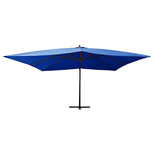 Maison Chic Parasol Jardin | Parasol en porte-à-faux avec mat en bois 400x300 cm Bleu azuré - GKD96852