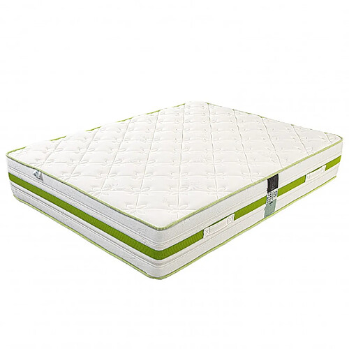 LUXURY LITERIE Matelas Rêverie, 30 cm, mousse haute densité, ferme, face été/hiver + 1 oreiller, 140x190cm