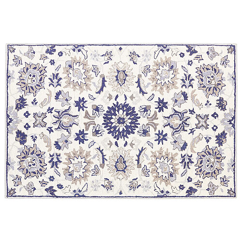 Beliani Tapis de laine beige et bleu 160 x 230 cm KUMRU