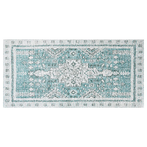 Beliani Tapis en coton vert menthe 80 x 150 cm FULLA