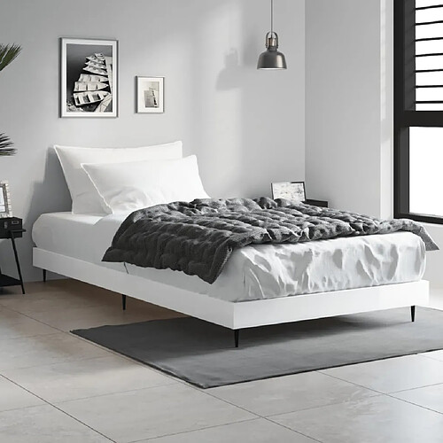 vidaXL Cadre de lit sans matelas blanc brillant 90x200 cm