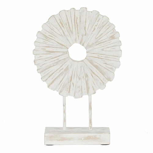 BigBuy Home Sculpture Blanc Beige Bague 25,5 x 9,5 x 37 cm