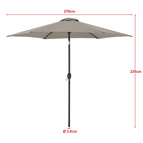 Helloshop26 Parasol hexagonal polyester 270 x 235 khaki 03_0008045