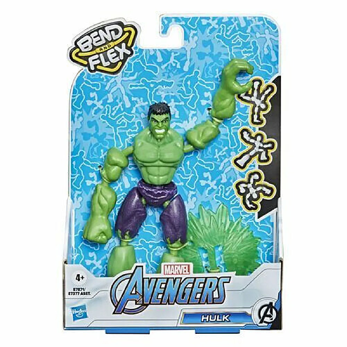 Avengers Marvel Bend and Flex - Figurine articulée Hulk de 15 cm Flexible, incluant Accessoire, pour Enfants à partir de 6 Ans