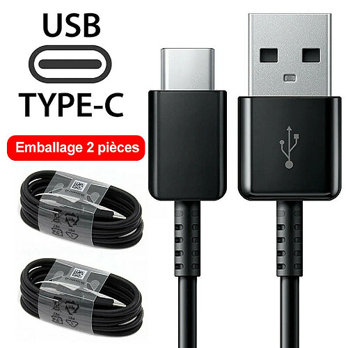 2 pièces Câble de recharge USB TYPE C pour Samsung Galaxy S8 S9 S10 Plus A8