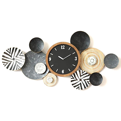 Horloge Murale Romimex Multicouleur Métal 128 x 64 x 7 cm