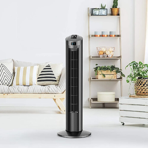 Taurus Ventilateur colonne avec minuterie et télécommande 45W noir