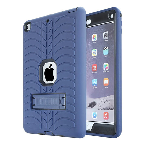 Coque en TPU + silicone antichute, hybride avec béquille bleu marine/le noir pour votre Apple iPad 9.7 pouces (2018)/(2017)