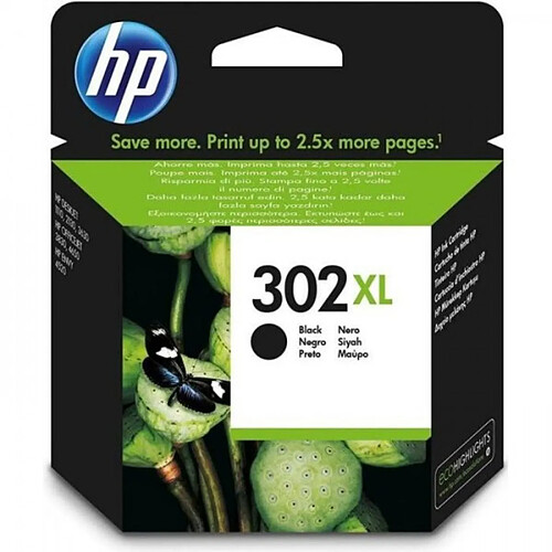 Cartouche d'Encre - Imprimante HP 302XL noire grande capacité authentique (F6U68AE) pour HP DeskJet 2130/3630 et HP OfficeJet 3830