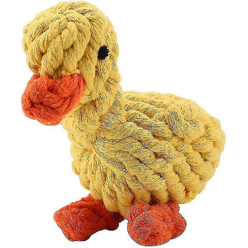 Jouets pour chien en coton avec nœud Jouet pour chien en forme de canard Cadeau de nettoyage de dentition pour animaux de compagnie