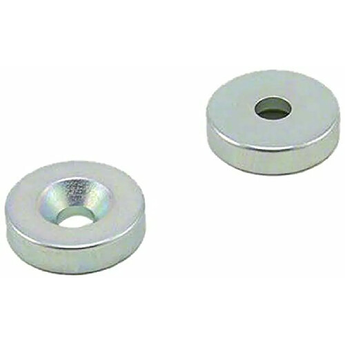 First4magnets F205S-ZN-2 Aimant en Néodyme Zingué N42 8,3 kg d'attraction Sud 20 mm x Epaisseur 5 mm Paquet de 2