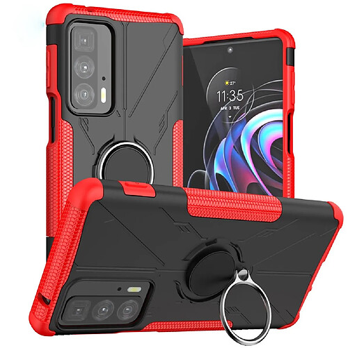 Coque en TPU anti-chocs avec béquille pour votre Motorola Edge 20 Pro - rouge