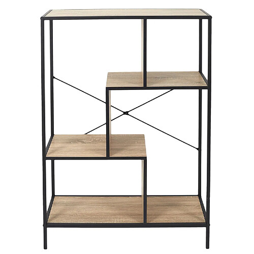 The Home Deco Factory Etagère Edison - H. 113 cm - Noir et Bois