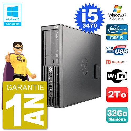 PC HP WorkStation Z220 SFF Core i5-3470 RAM 32Go Disque 2To Graveur DVD Wifi W7 · Occasion