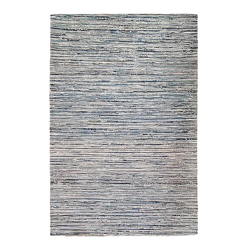 Thedecofactory EFFLUVE - Tapis tressé fausse soie, chanvre, laine gris clair 180x270