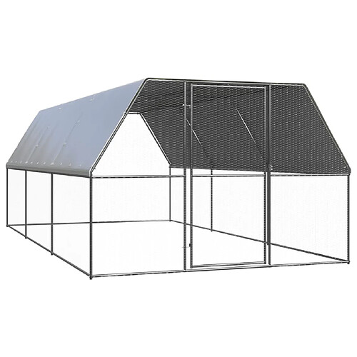 vidaXL Poulailler d'extérieur 3x6x2 m Acier galvanisé