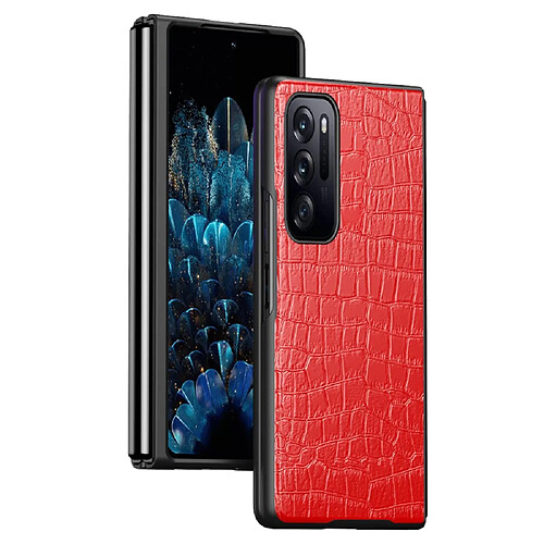 Coque en TPU + PU caoutchouté, rouge pour votre Oppo Find N