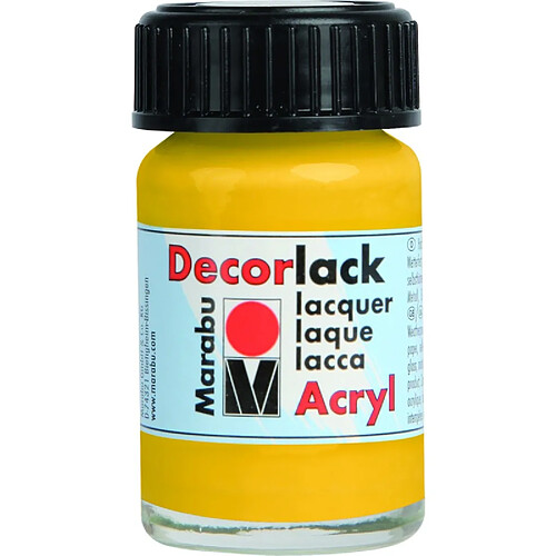 Marabu Vernis acrylique 'Decorlack', jaune moyen, 15 ml, ()