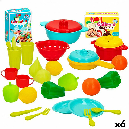 Color Baby Set de jouets alimentaires Colorbaby Linge et ustensiles de cuisine 31 Pièces (6 Unités)