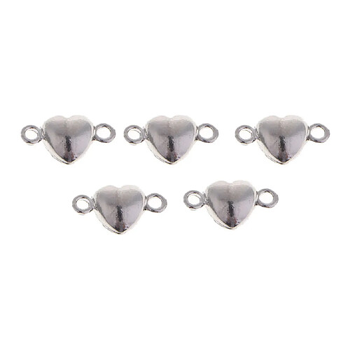 5x COEUR Connecteur Bijoux Fermoir à Boutons-pression en Acier Cadeau DIY Bracelet Collier Outillage de Bijouterie