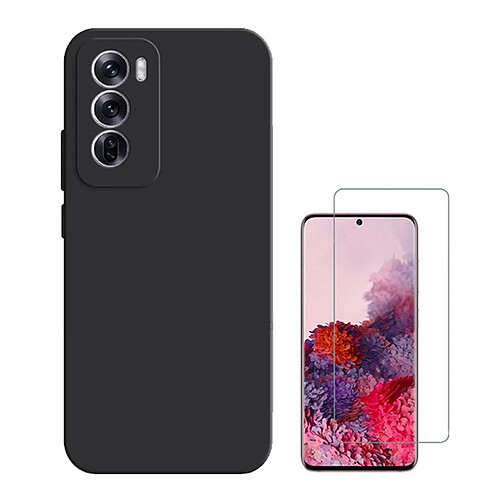 NIS Kit Verre Transparent + Housse Silicone Oppo Reno12 Pro Noir