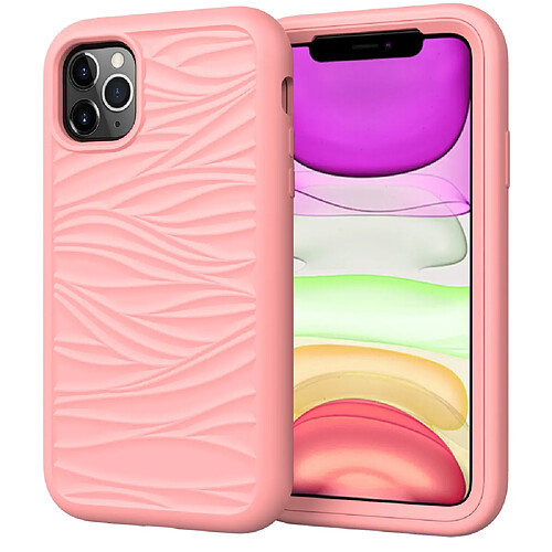 Coque en TPU anti-poussière, détachable 2-en-1, avec texture ondulée or rose pour votre iPhone 11 Pro Max 6.5 pouces