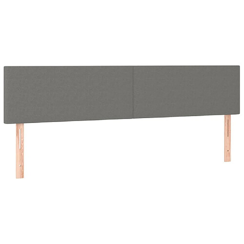 Maison Chic Lot de 2 Têtes de lit design pour chambre - Décoration de lit Gris foncé 100x5x78/88 cm Tissu -MN63677