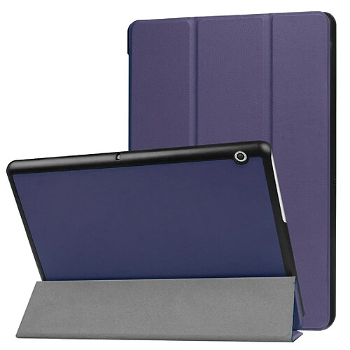 Wewoo Housse Étui bleu foncé pour Huawei MediaPad T3 10 Custer Texture Horizontal en cuir Flip avec trois-pliage titulaire