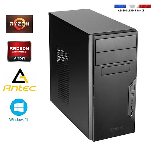 PC Bureau Ryzen 5 4600G - Radeon Vega 7 - 16GO RAM - SSD 1To - WIFI - Antec VSK - Windows 11