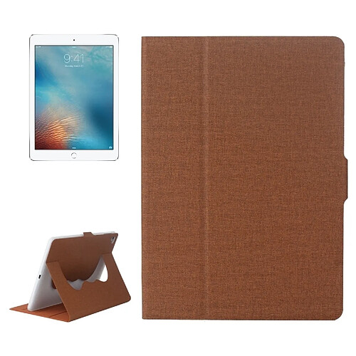 Wewoo Smart Cover brun pour iPad Air / Air 2 / Pro 9.7 / Nouvel 9.7 2017 Tissu Texture Horizontal Flip Housse en cuir avec support et Sleep / Fonction de réveil