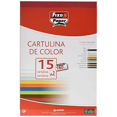 Fixo 11110656-Pack de 15unités, A4, couleur rouge carmin