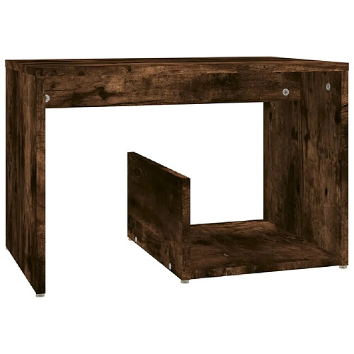 Maison Chic Table d'appoint | Table Basse Chêne fumé 59x36x38 cm Bois d'ingénierie -GKD67102