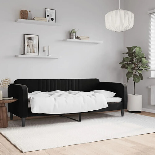 vidaXL Lit de repos sans matelas noir 80x200 cm velours