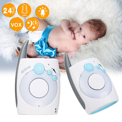 Universal 2 pcs portable 2.4 GHz audio numérique pour bébé 2 cristaux de conversation détecteur de cris de bébé transmission sensible