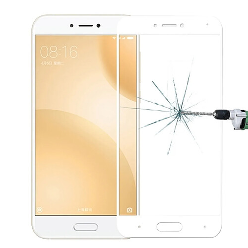 Wewoo Verre trempé blanc pour Xiaomi Mi 5c 0.3mm 9H Dureté 2.5D Antidéflagrant Plein Écran Film d'Écran