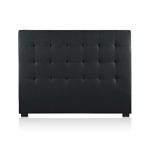 Tête de lit capitonnée Premium Tissu 140cm Noir