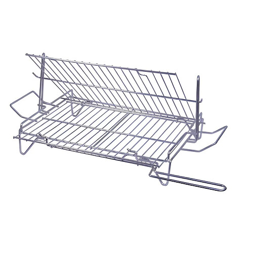 Visiodirect Grille Double giratoire barbecue en Zinc coloris Gris - 57 x 40 cm