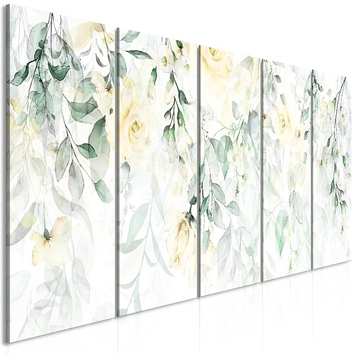 Artgeist Tableau - Waterfall of Roses (5 Parts) Narrow - Second Variant 225x90 cm