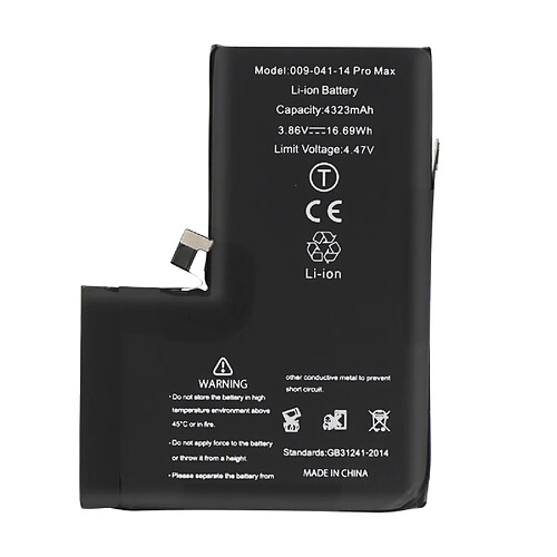 Avizar Clappio Batterie Decode PCB Version pour iPhone 14 Pro Max 4323mAh Noir