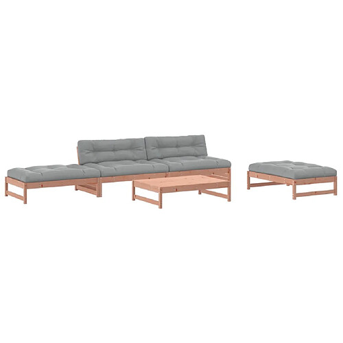 Maison Chic Salon de jardin 5 pcs + coussins - Mobilier/Meubles de jardin - Table et chaises d'extérieur bois massif douglas -MN53043