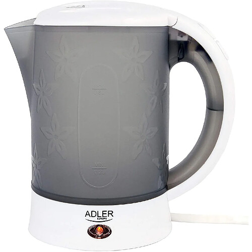 Adler bouilloire électrique de 0,6L 600W gris blanc