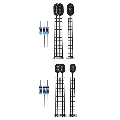 Ho Scale Railway Signal Light 3pcs Modèle 1:87