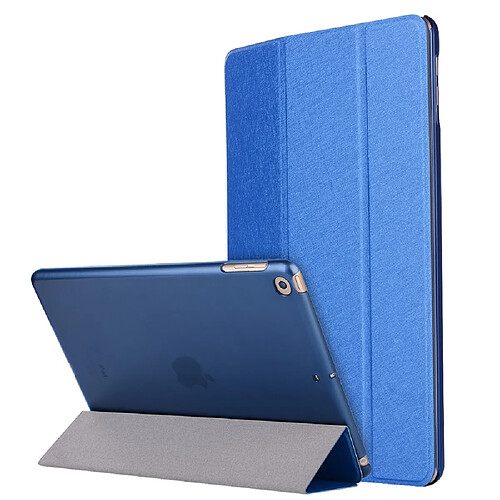 Etui en PU soie avec support tri-pliure bleu foncé pour votre Apple iPad 10.2 (2019)