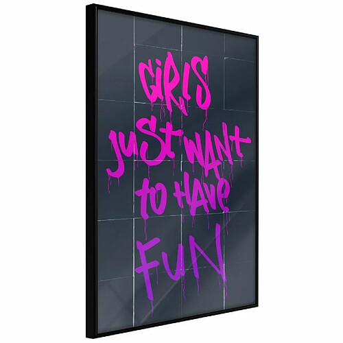 Paris Prix Affiche Murale Encadrée What Girls Want 30 x 45 cm Noir