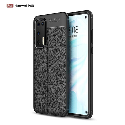 Wewoo Coque Pour Huawei P40 Litchi Texture TPU Antichoc Noir