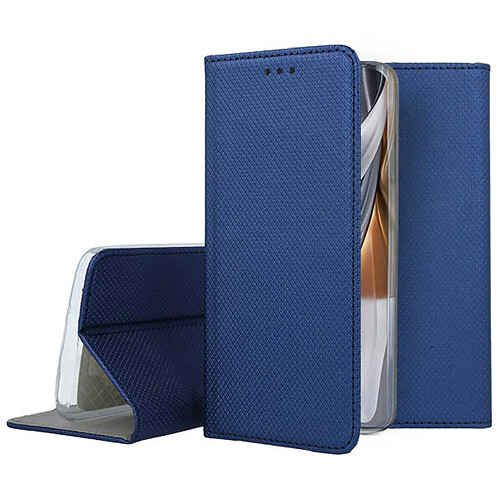 Htdmobiles Housse pour Oppo Reno 10 / 10 Pro 5G - etui coque pochette portefeuille + verre trempe - BLEU MAGNET