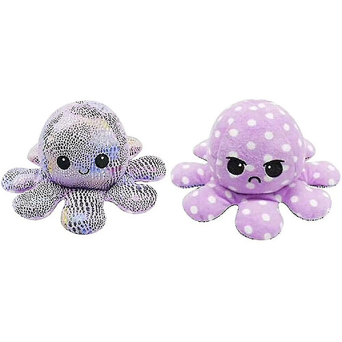 Universal Poupée poulpe en peluche pour enfant double face flip ¼ de lumière violet violet photo