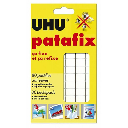 UHU 6 Bandes adhésives patafix blanc