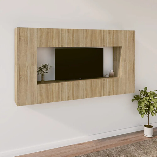 vidaXL Ensemble de meubles TV 8 pcs Chêne sonoma Bois d'ingénierie